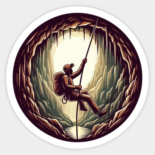 Retro Caving explore adventure Sticker